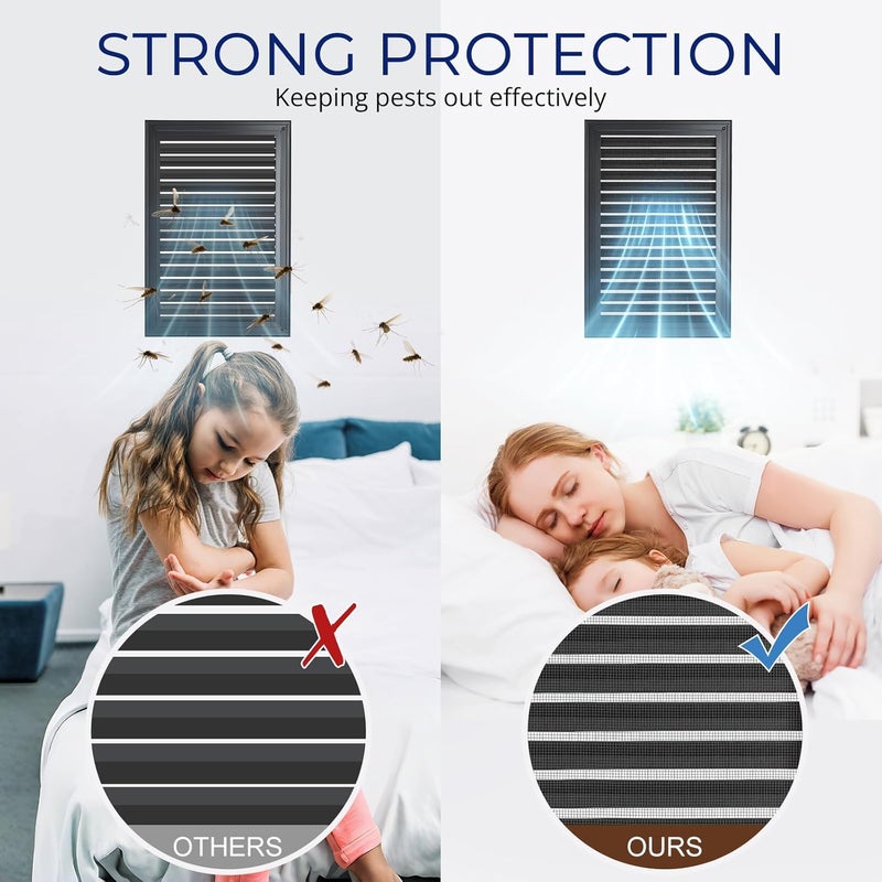 ZMLM 12" X 18" Gable Vent Aluminum Gable Vents for Houses Attic Vent Shed Vents Cover Exterior with Screen Mesh Alloy Wall Vent Ventilation for Home Garage Attic Ceiling - Vent Opening: 10" x 16" Black - Image 5